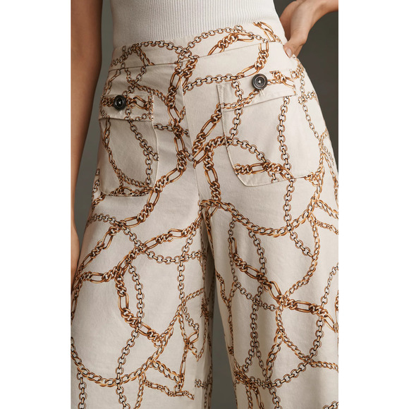 Anthropologie Maeve Printed Palazzo Pants - New Size 10 - Picture 4 of 6